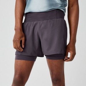 Spodenki do biegania męskie High Point 5″ 2-in-1 Short 2.0 brązowe