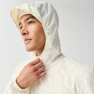 Kurtka do biegania męska odblaskowa Canopy Reflective Jacket jasnokremowa