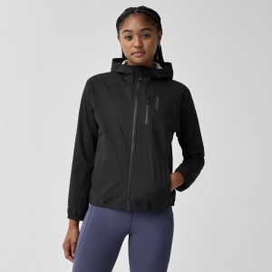 Kurtka do biegania damska wodoodporna Canopy Waterproof Jacket czarna