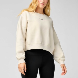 Bluza sportowa damska Movement Cropped Sweatshirt kremowa
